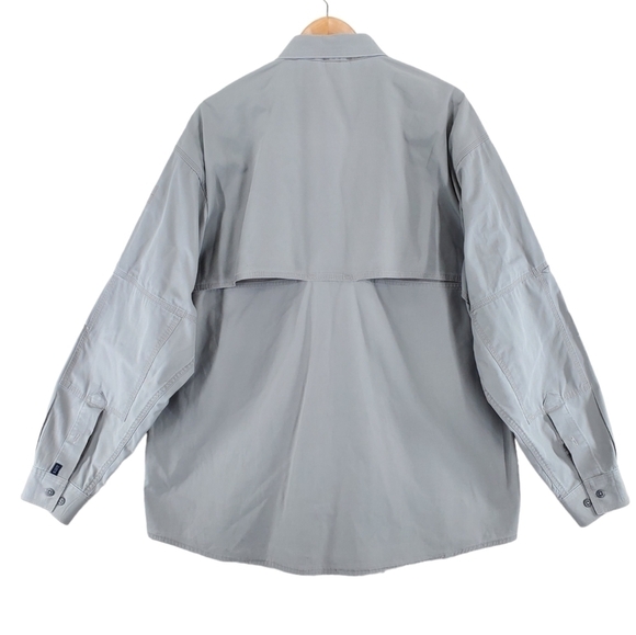 5.11 Tactical Canvas Shirt Men XL Beige Khaki Cargo Conceal Pocket Button Up NRA - Picture 5 of 13